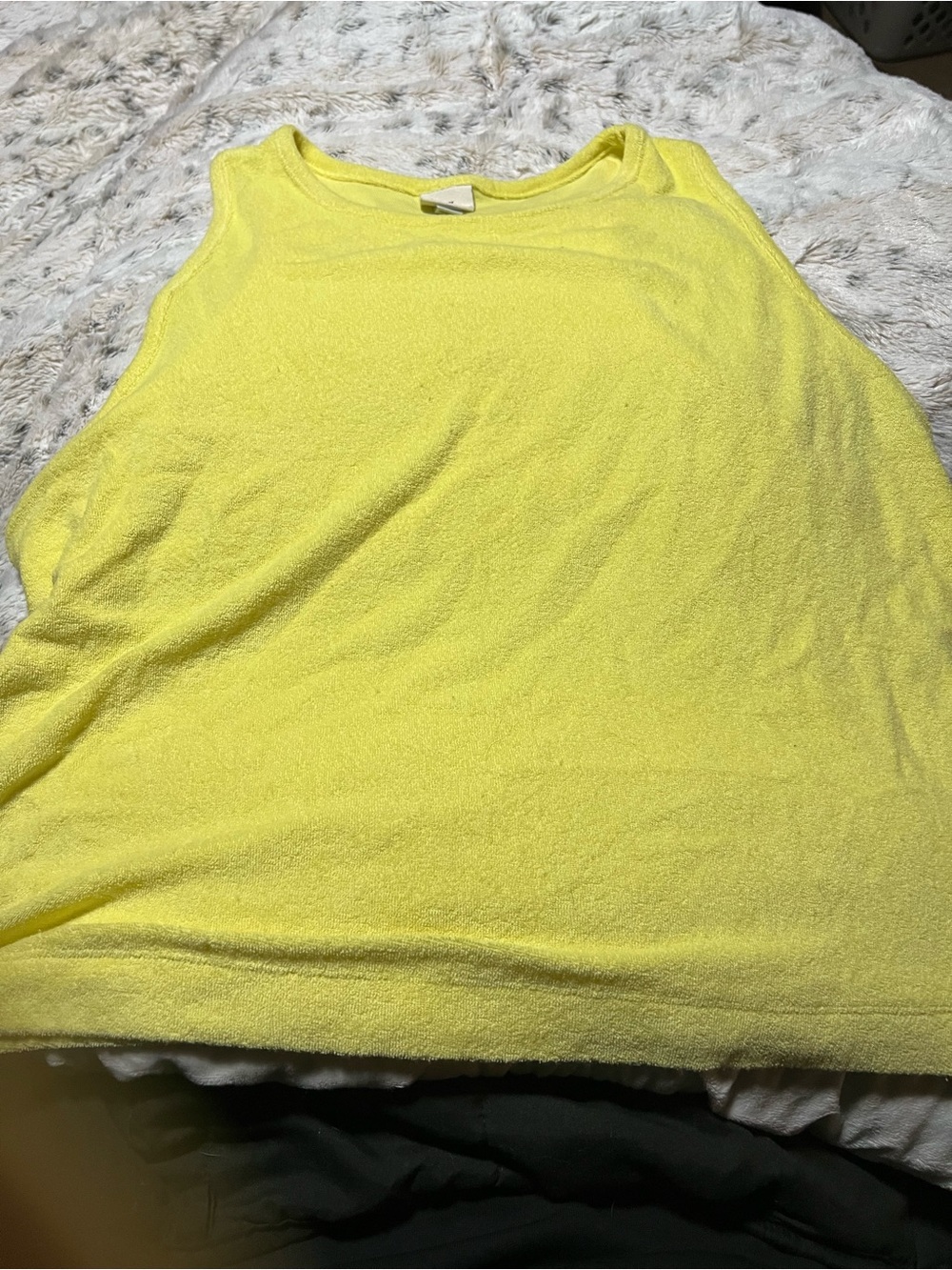 a new day Lemon Yellow Terry Tank Top